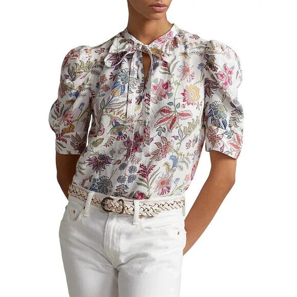 Polo Ralph Lauren Tops - Polo Ralph Lauren NWT Women's Paisley Print Linen Blouse Size 8